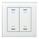 Glass Push Button II Lite, 2-fold, White, Version UP/DOWN symbol