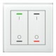 Glass Push Button II Lite, 2-fold, White, Version I/O Symbol, with temperature sensor