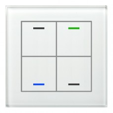 Glass Push Button II Lite, 4-fold, White, Version NEUTRAL