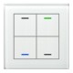 Glass Push Button II Lite, 4-fold, White, Version NEUTRAL