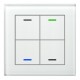 Glass Push Button II Lite, 4-fold, White, Version NEUTRAL, with temp sensor