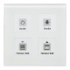 Glass Push Button 4-fold, Flush mounted, White, Surrounding orientation light, Integrated temperature sensor.