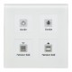 Glass Push Button 4-fold, Flush mounted, White, Surrounding orientation light, Integrated temperature sensor.